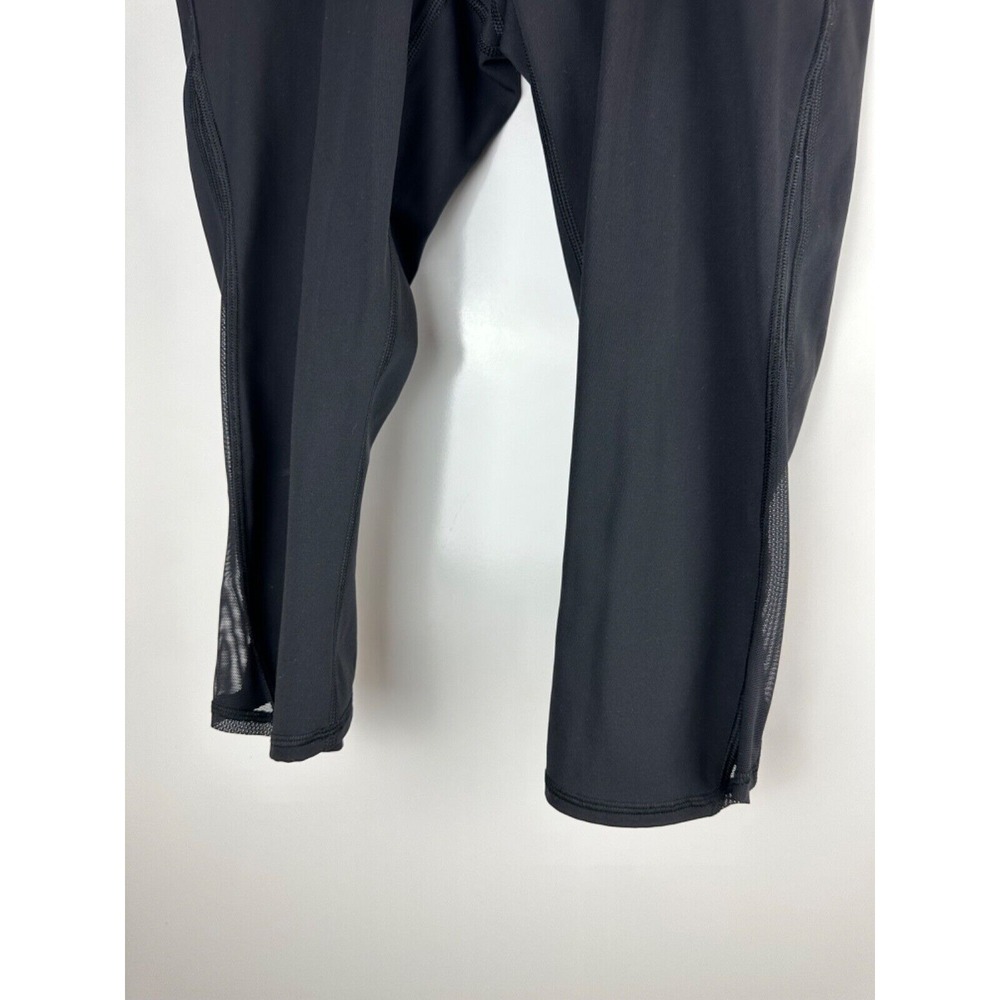Lululemon Train Times Crop 17" Leggings Black Mesh Panels Stretch Women's Size 8 - Picture 4 of 7